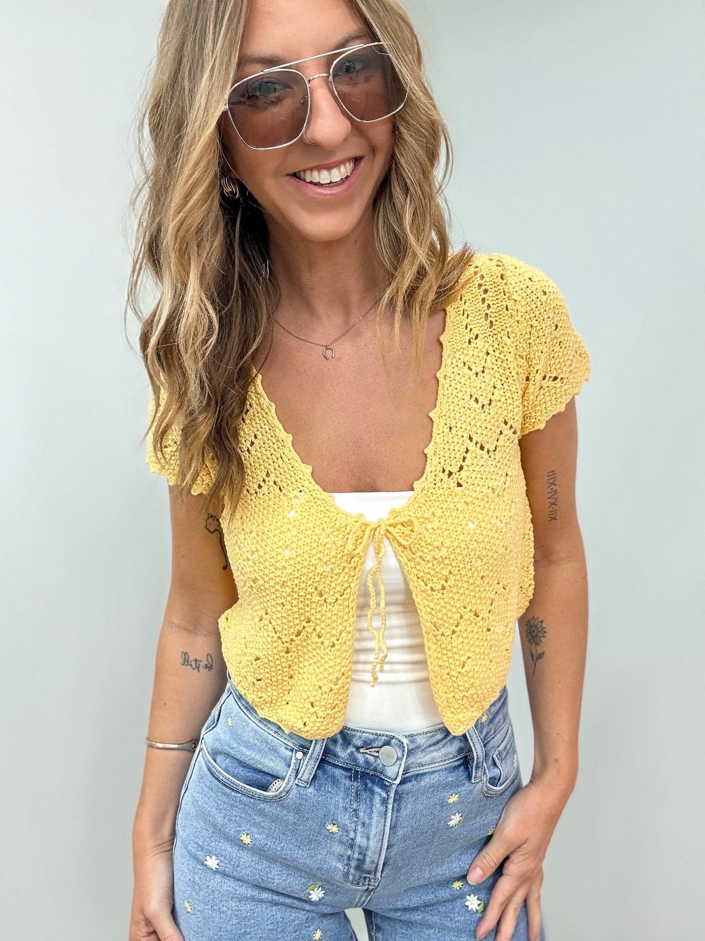 Sweet Like Sunshine Tie-Front Cardigan