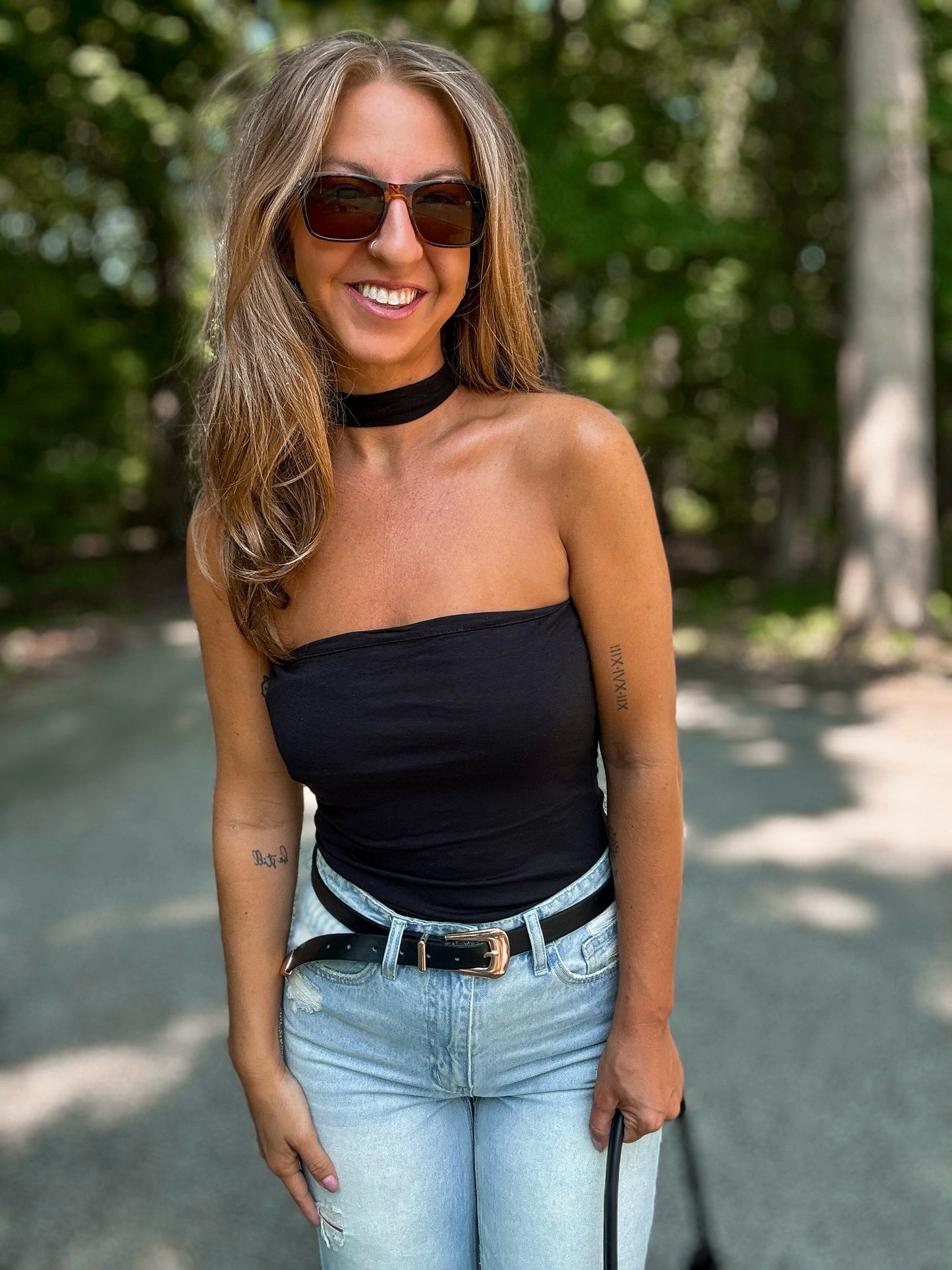 Head Turner Choker Tube Top