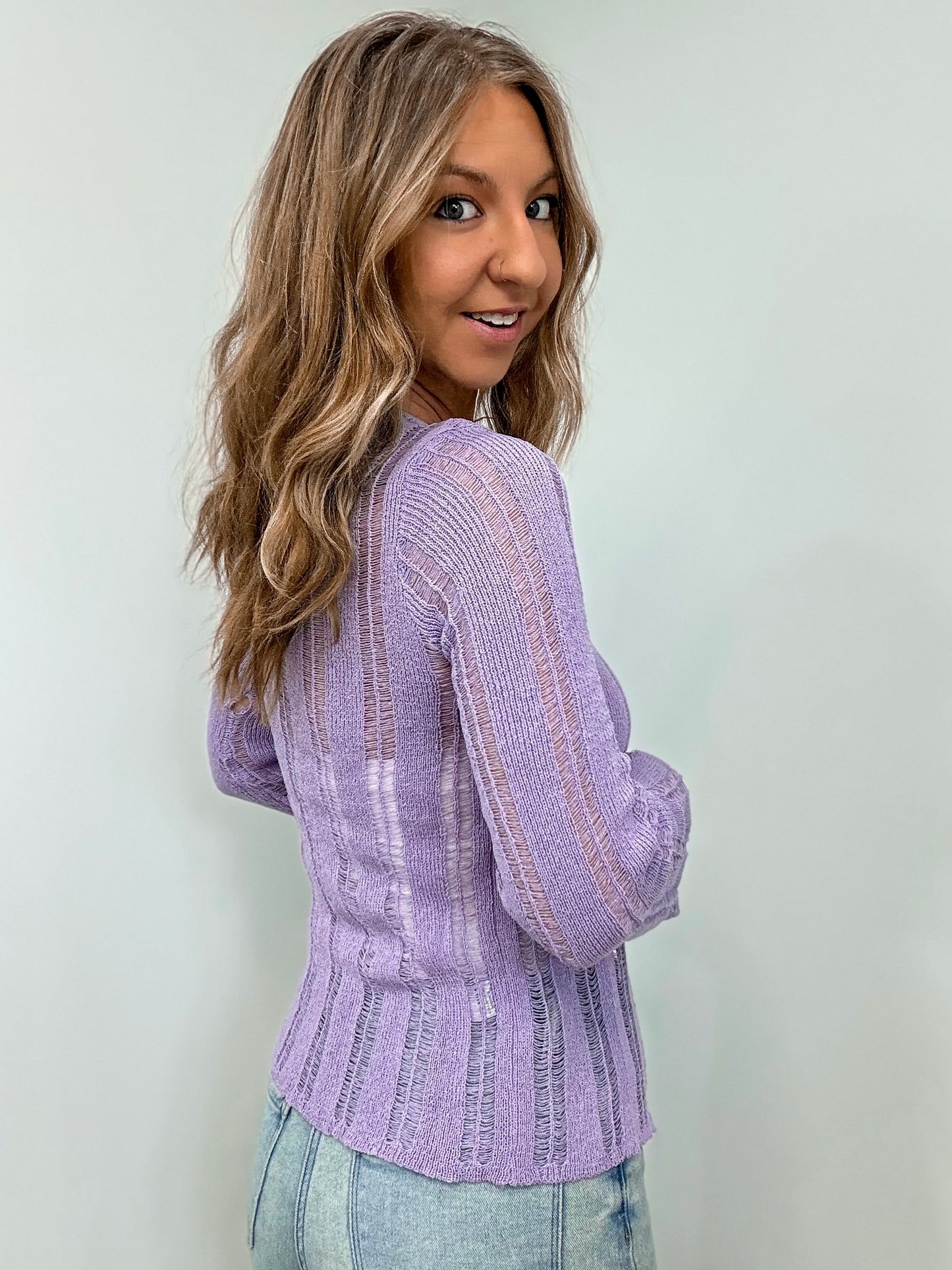 Lavender Love Open Cardigan