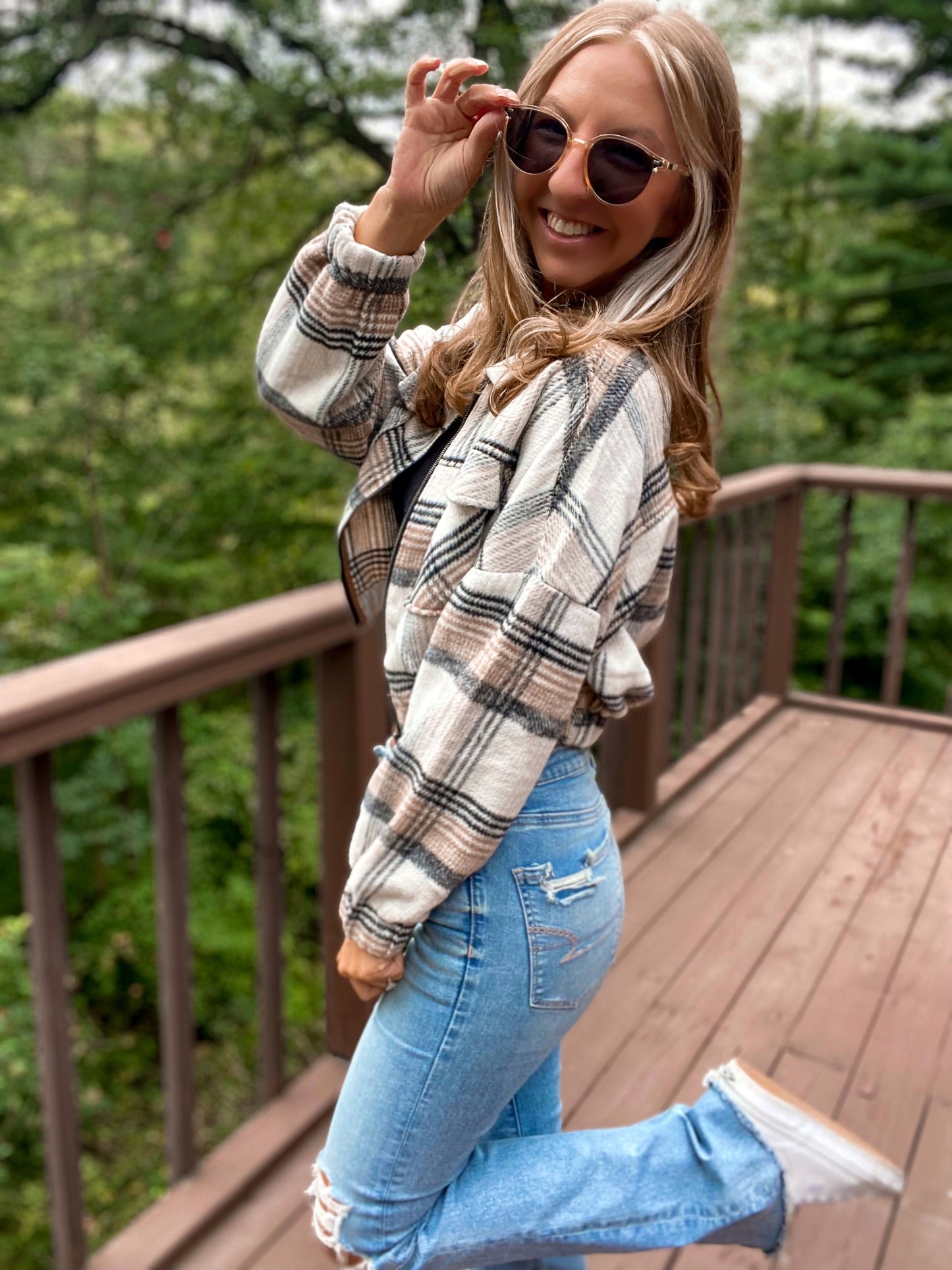 Plaid To The Bone: Cropped Chic Jacket