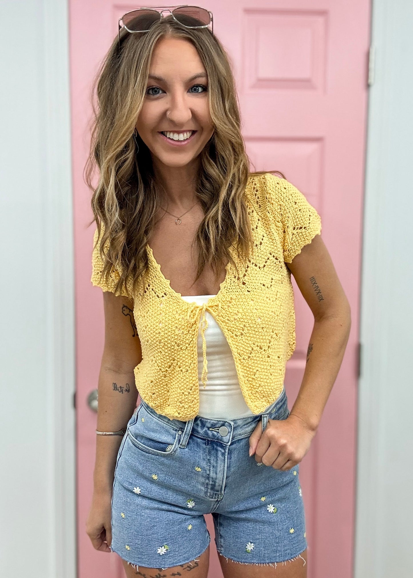 Sweet Like Sunshine Tie-Front Cardigan