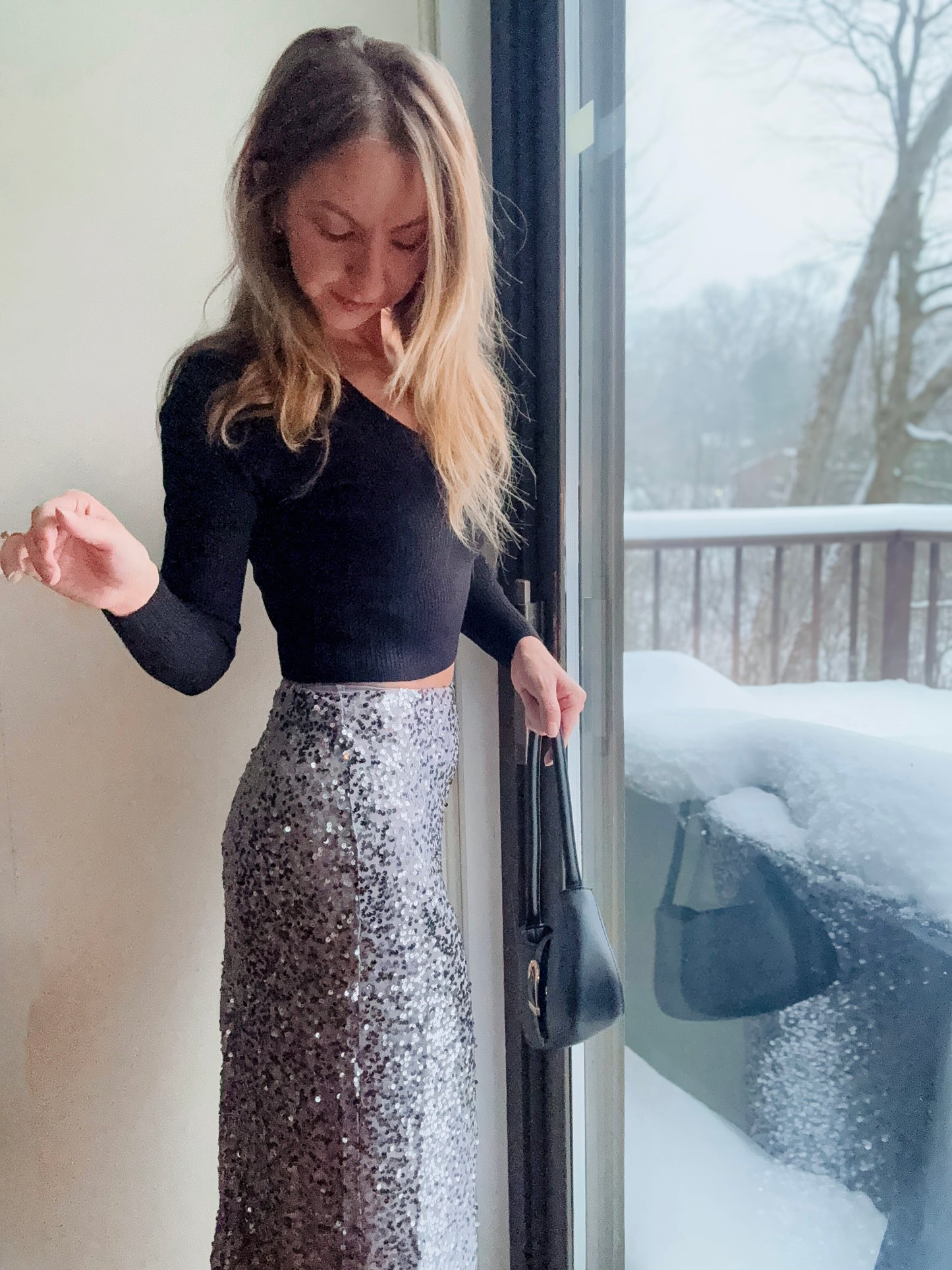 Starlight Silver Sequin Skirt