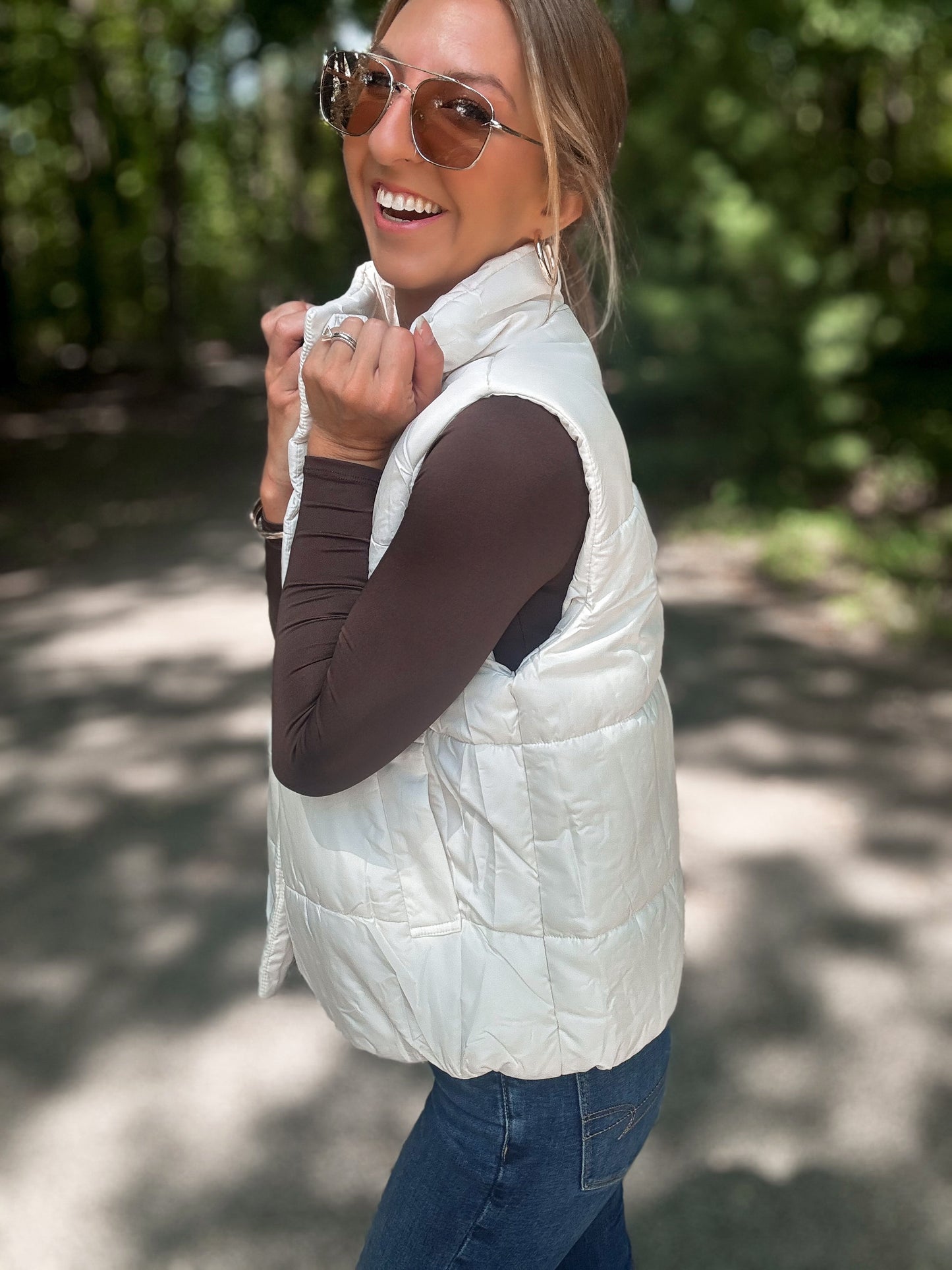 Ivory Essential Puffer Vest