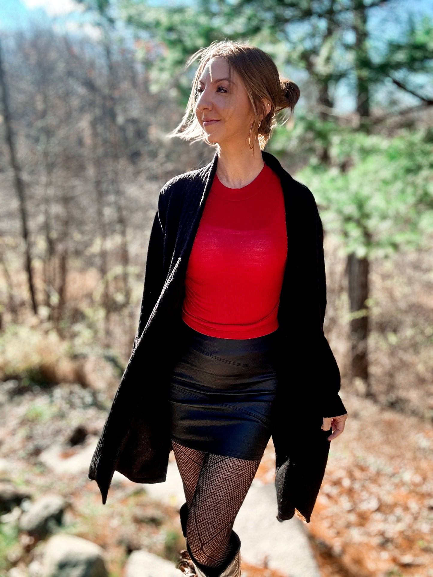 High-Waisted Pleather Skirt