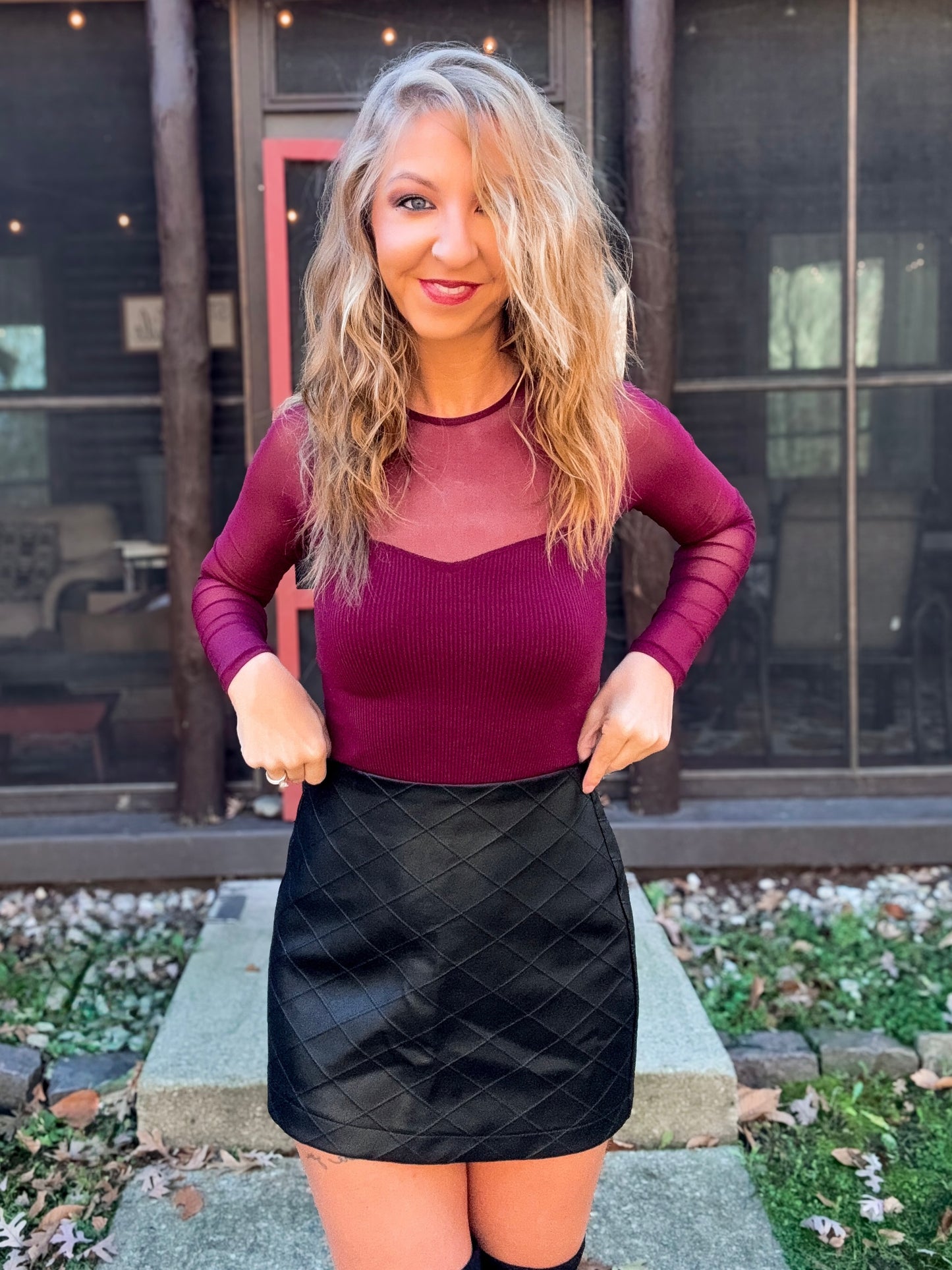 Shadow Play Mesh Top