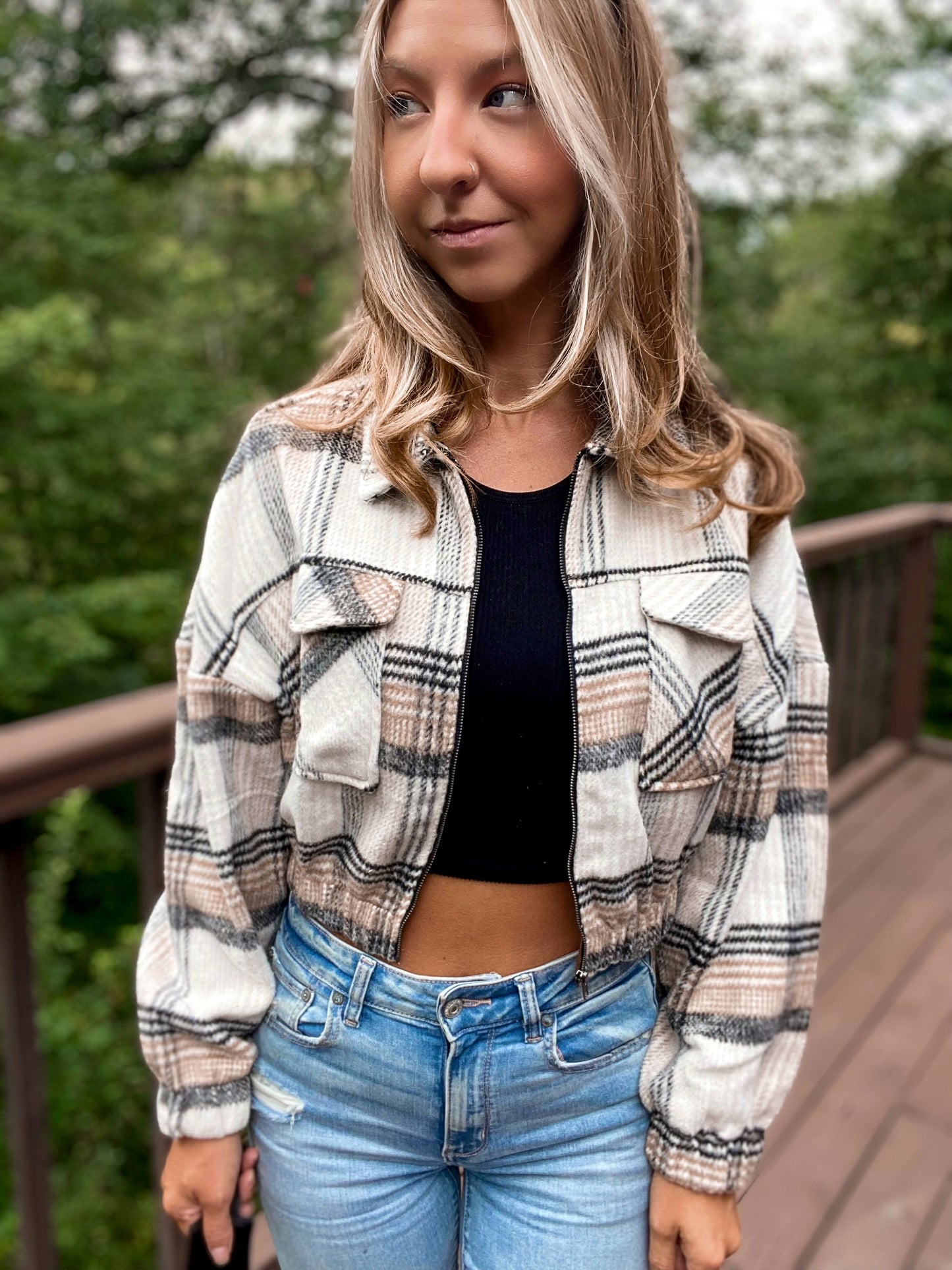 Plaid To The Bone: Cropped Chic Jacket