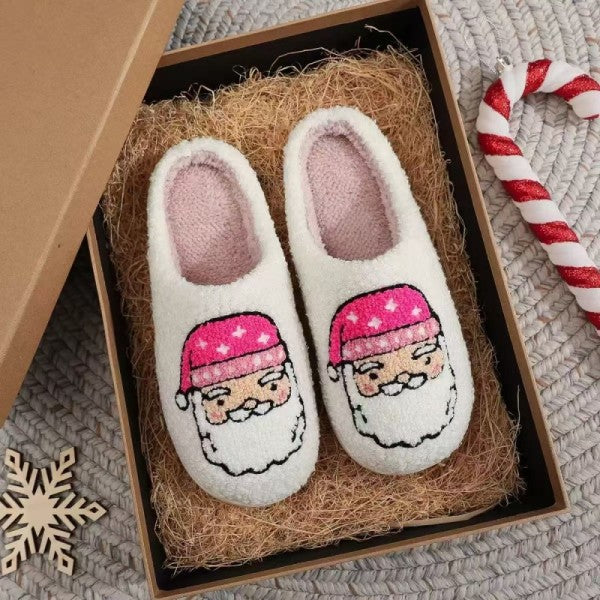 Pink Santa Cozy Slippers