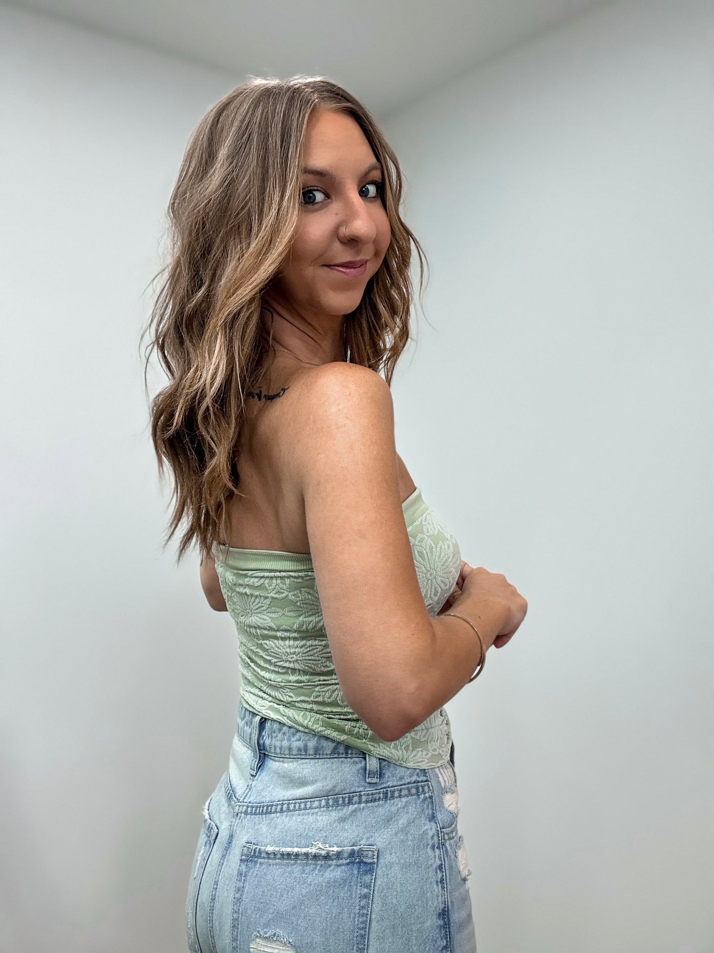 Garden Muse Strapless Top
