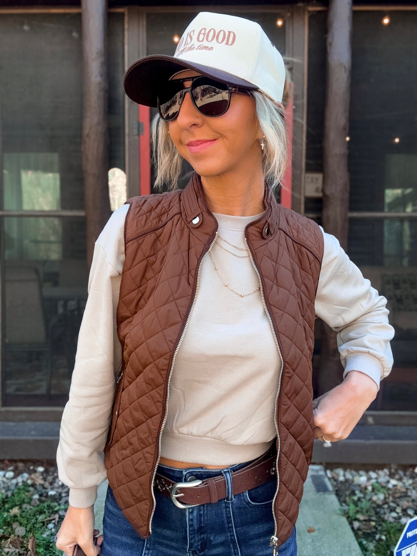 Cocoa Trim Quilted Cutie