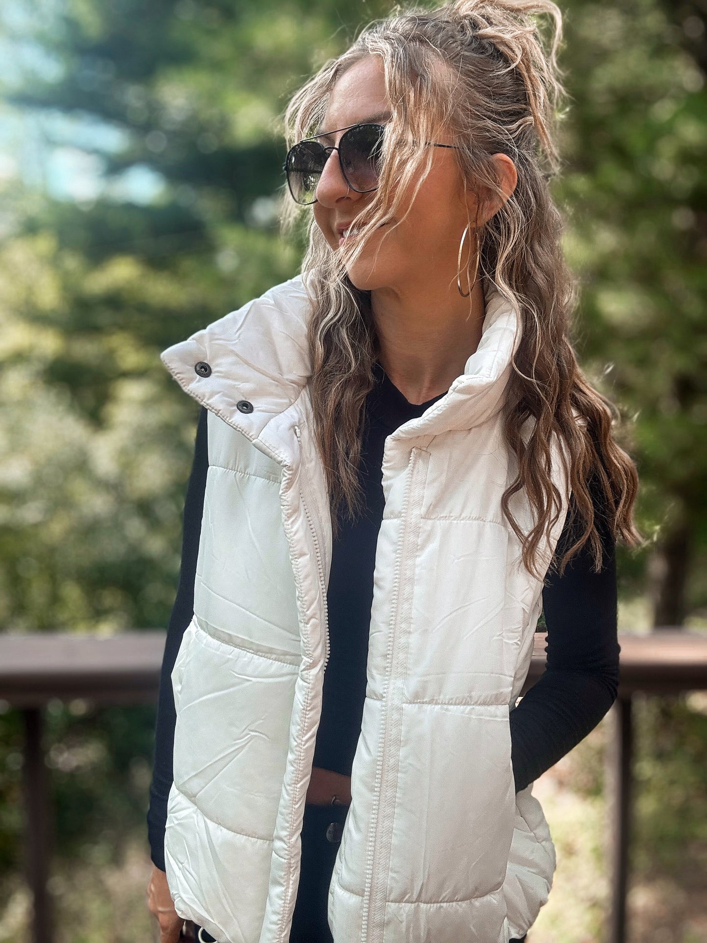 Ivory Essential Puffer Vest