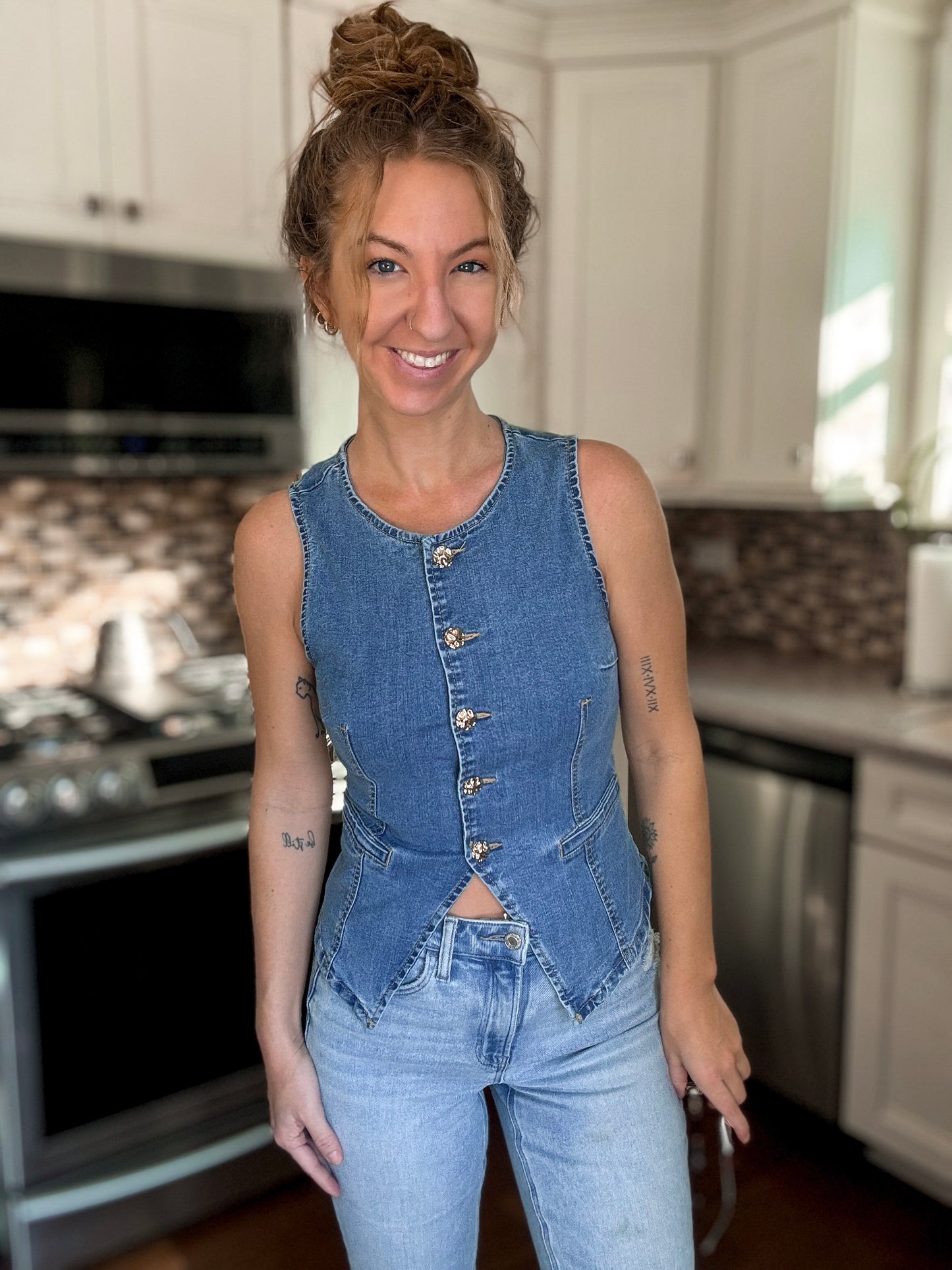 Buttoned-Up Babe Denim Vest