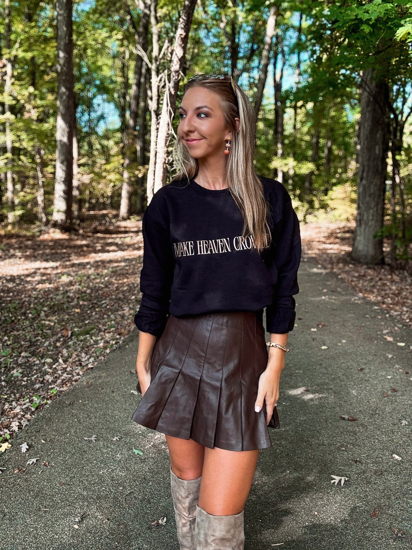 Faux Leather Flare Skirt