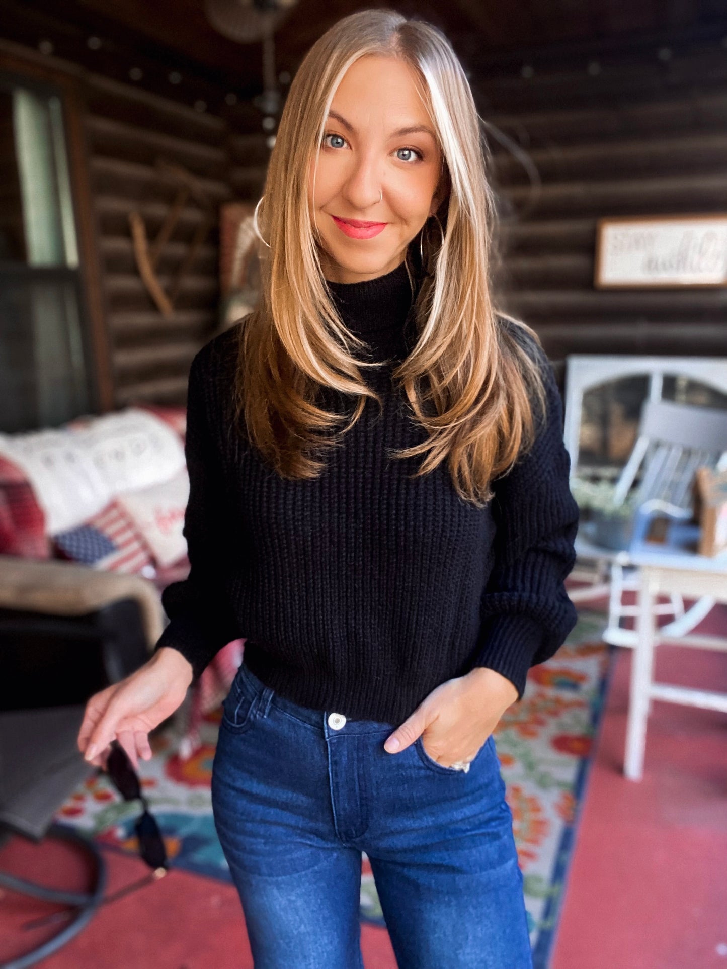 Midnight Chunky Knit Sweater