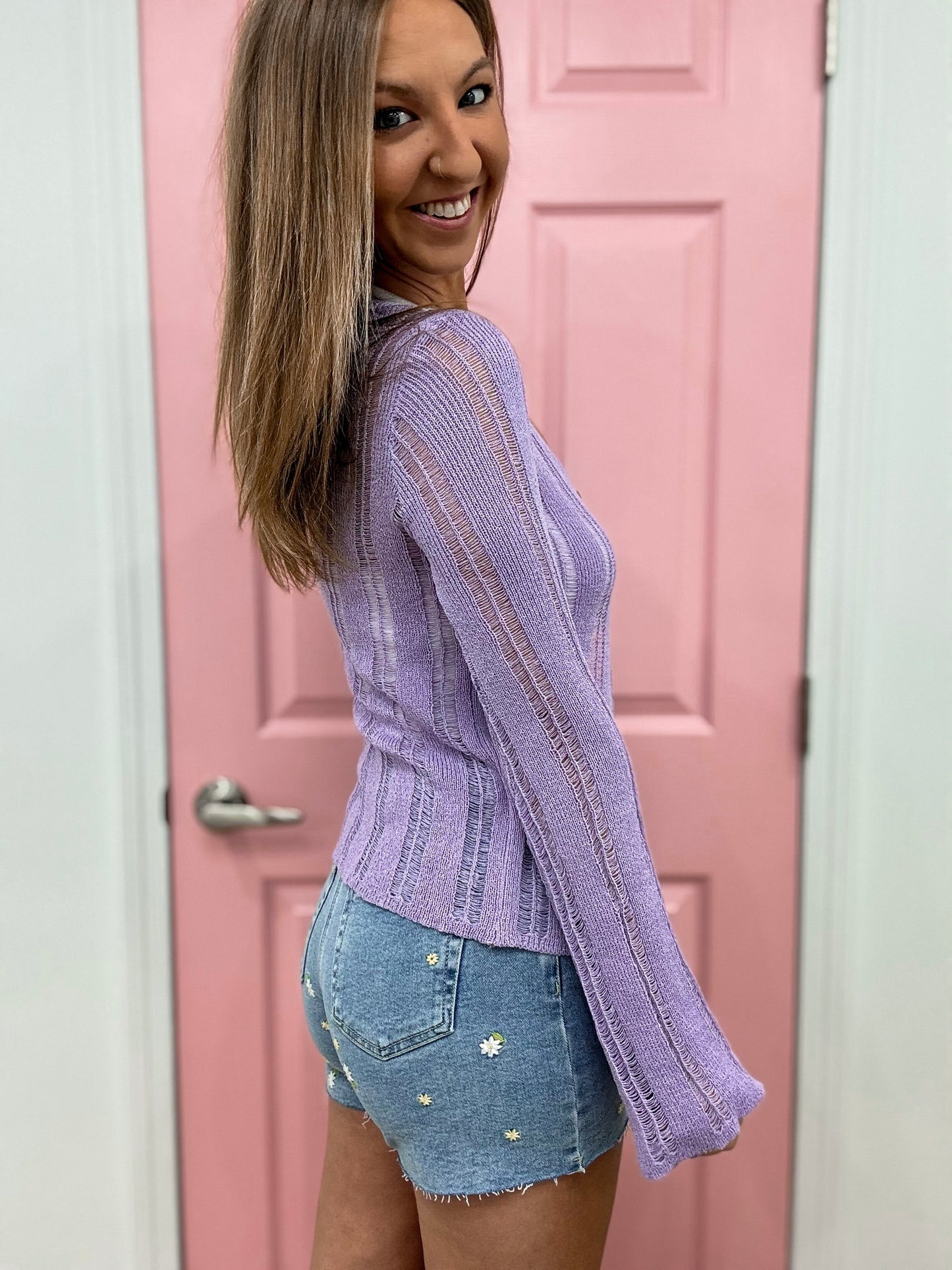 Daisy Days High Rise Embroidered Shorts