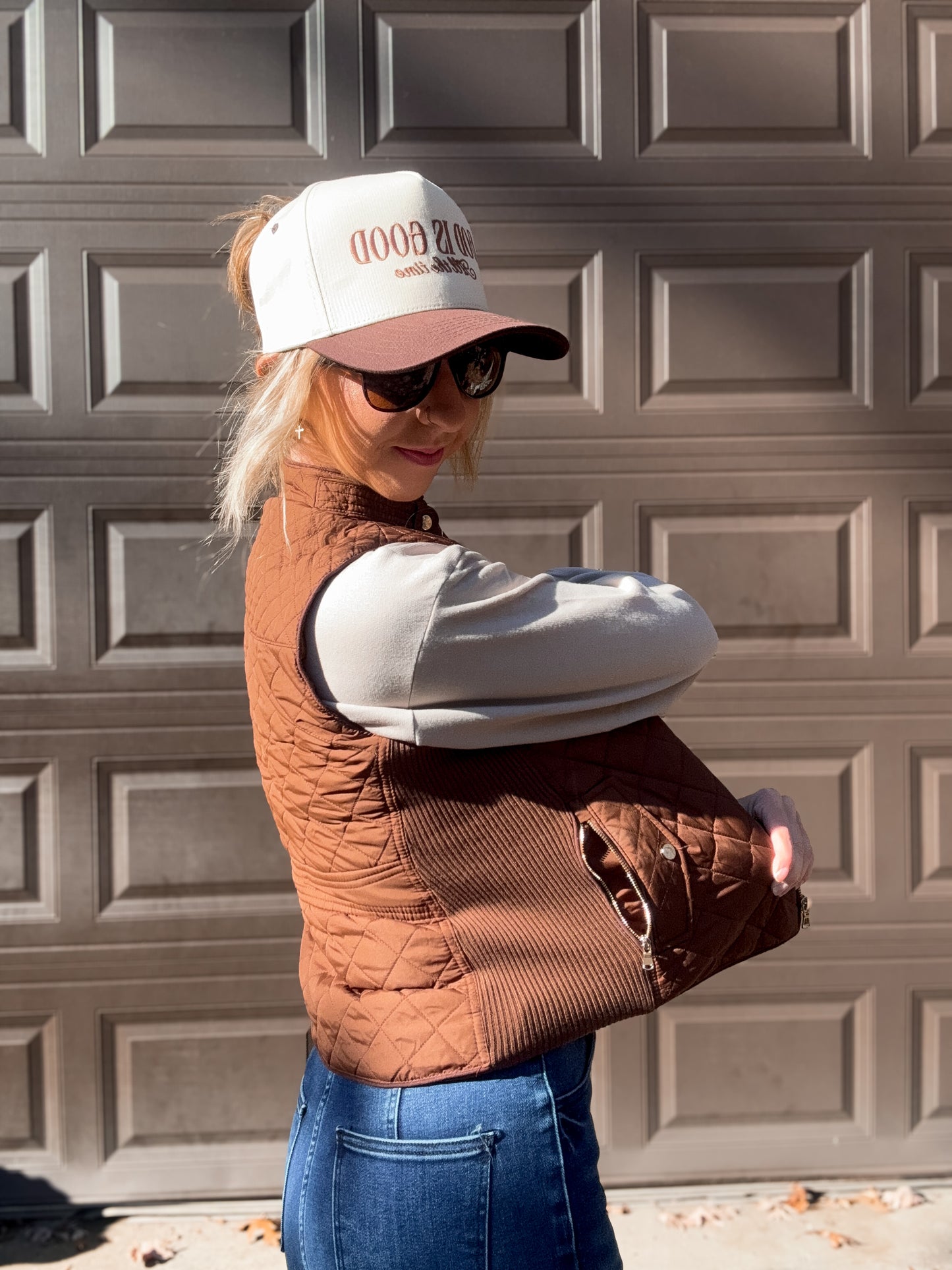 Cocoa Trim Quilted Cutie