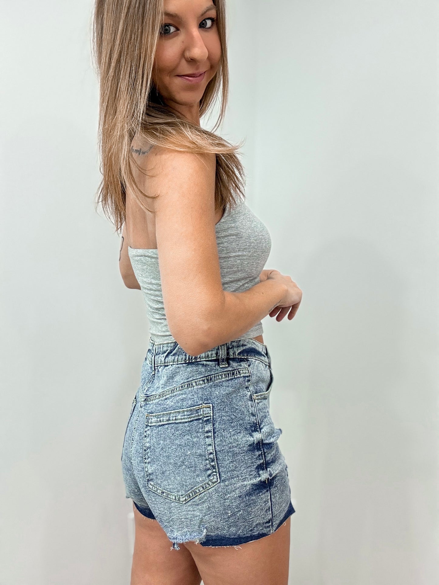 All Day Stretch Denim Shorts