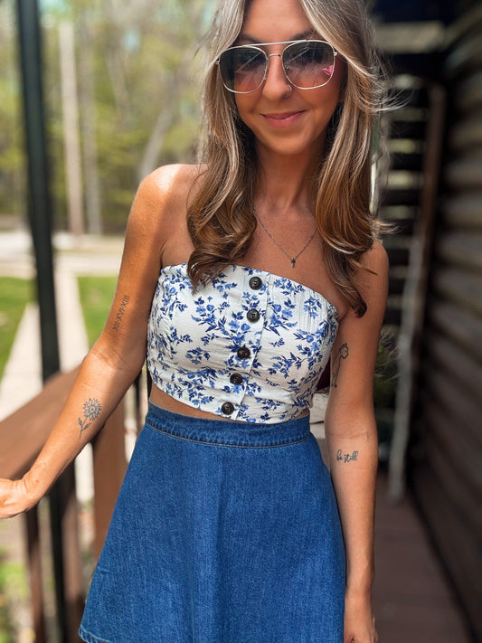 Floral Blossom Bandeau Top