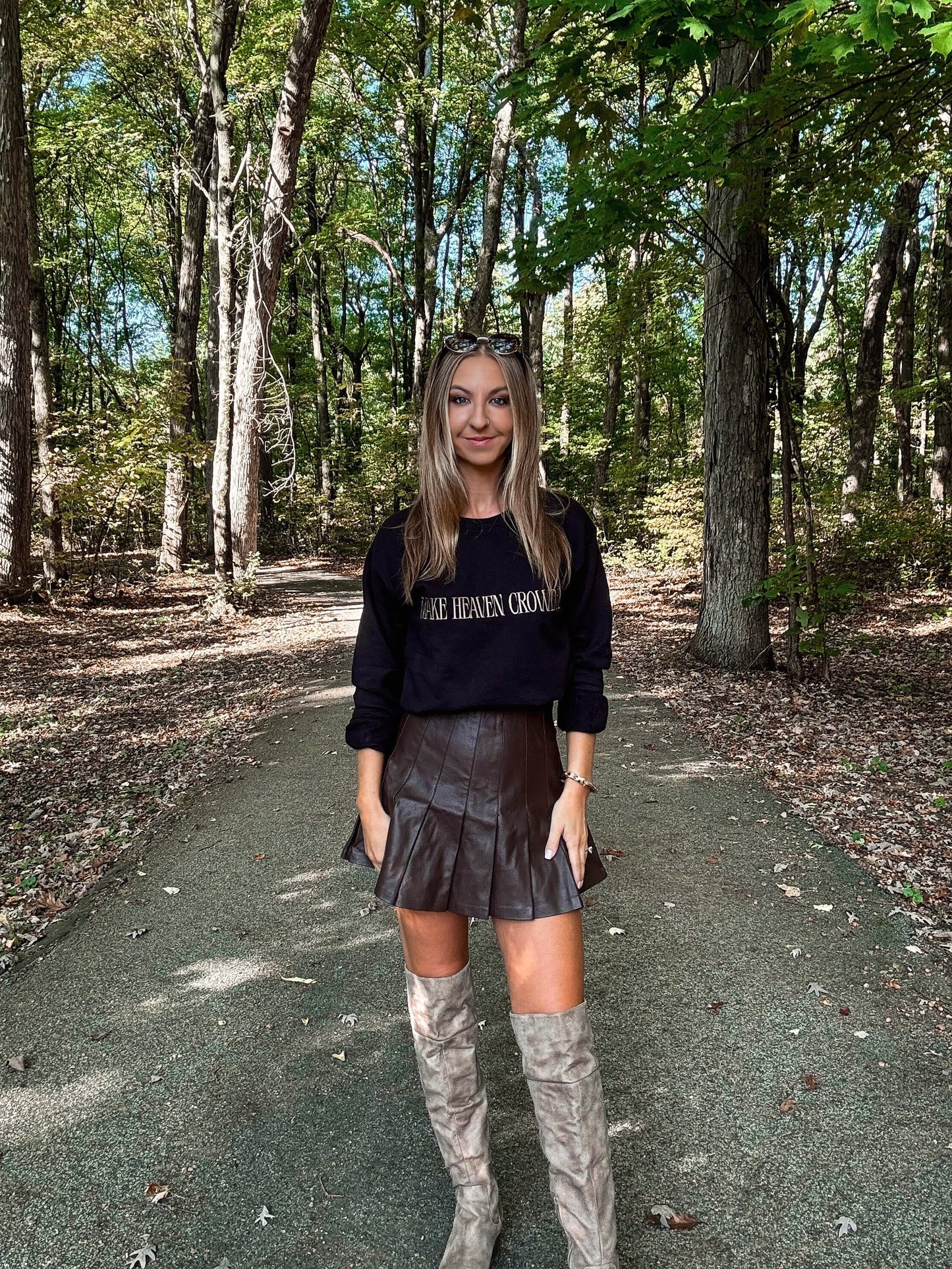 Faux Leather Flare Skirt