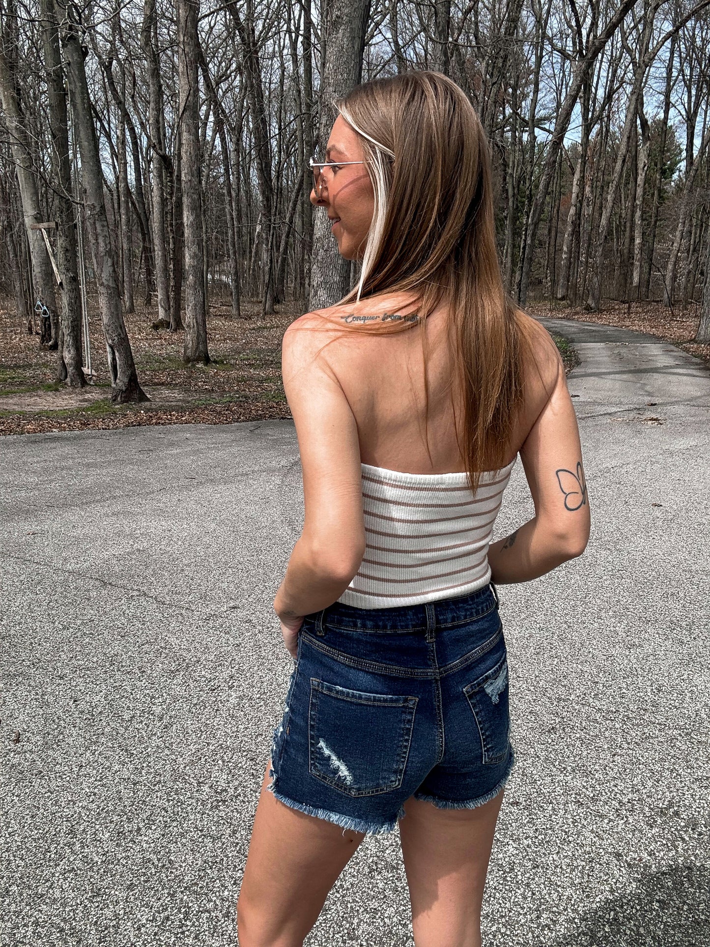 Beautifully Distressed Denim Shorts