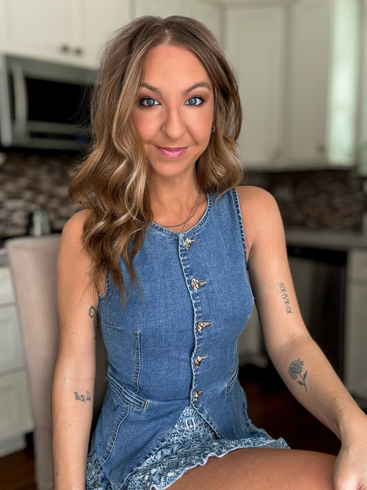 Buttoned-Up Babe Denim Vest