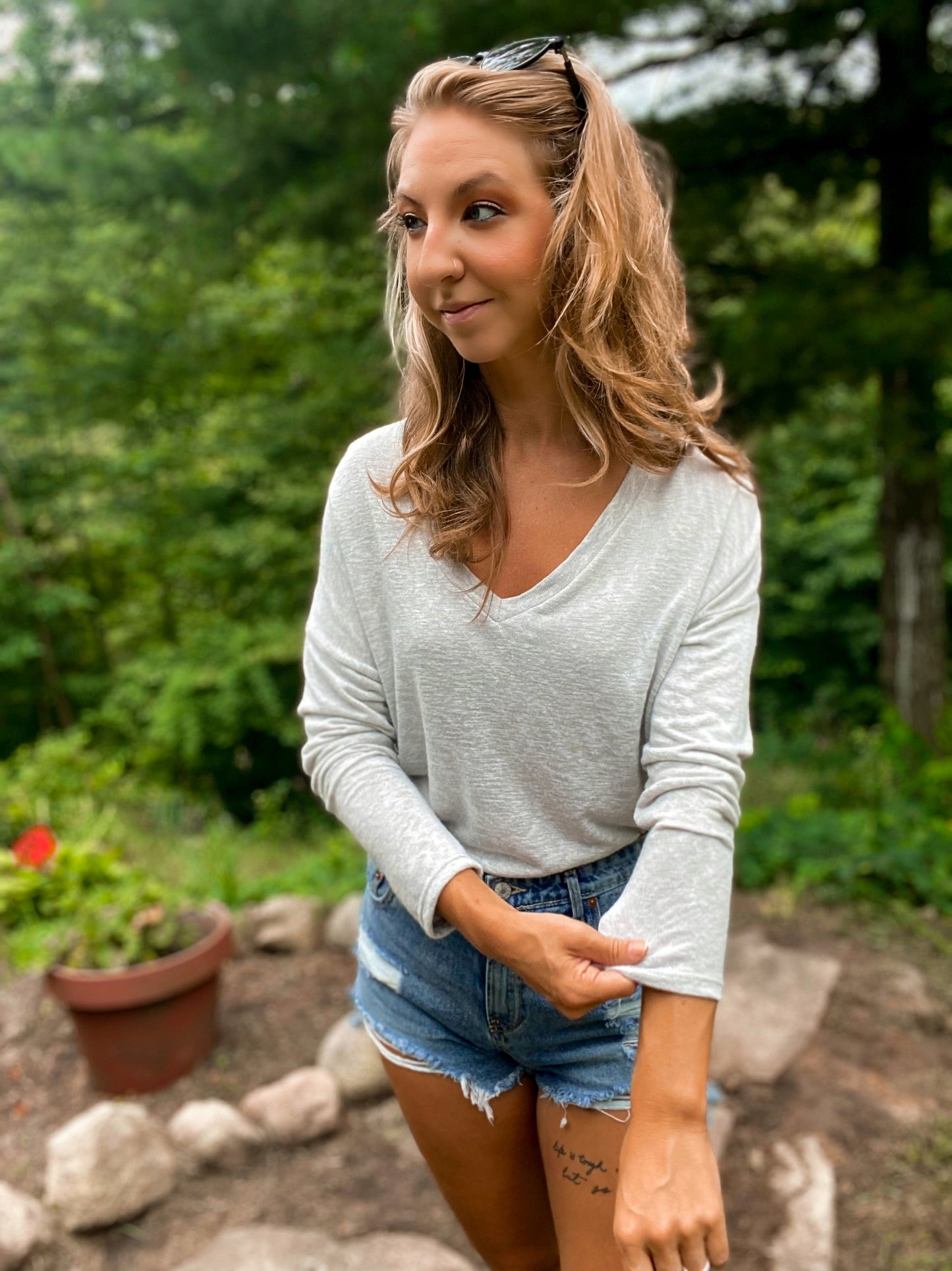 Long Sleeve Grey Top